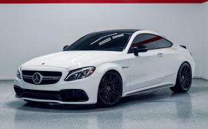 Mercedes-AMG C63 Coupe Matte White on Vossen Wheels (CV10) 2019 года
